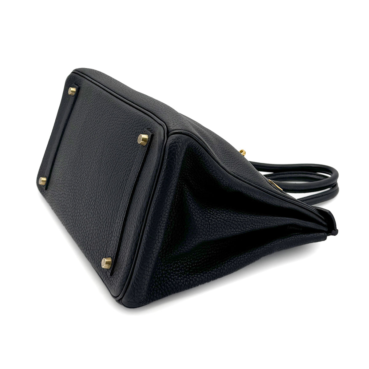 HERMES BIRKIN 35 BLACK FJORD HAND BAG □H GHW 90276384