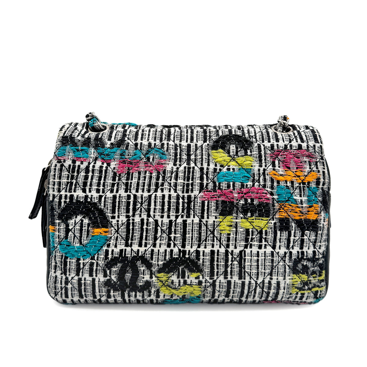 CHANEL MATELASSE CHAIN SHOULDER BAG MULTICOLOR TWEED 90276770