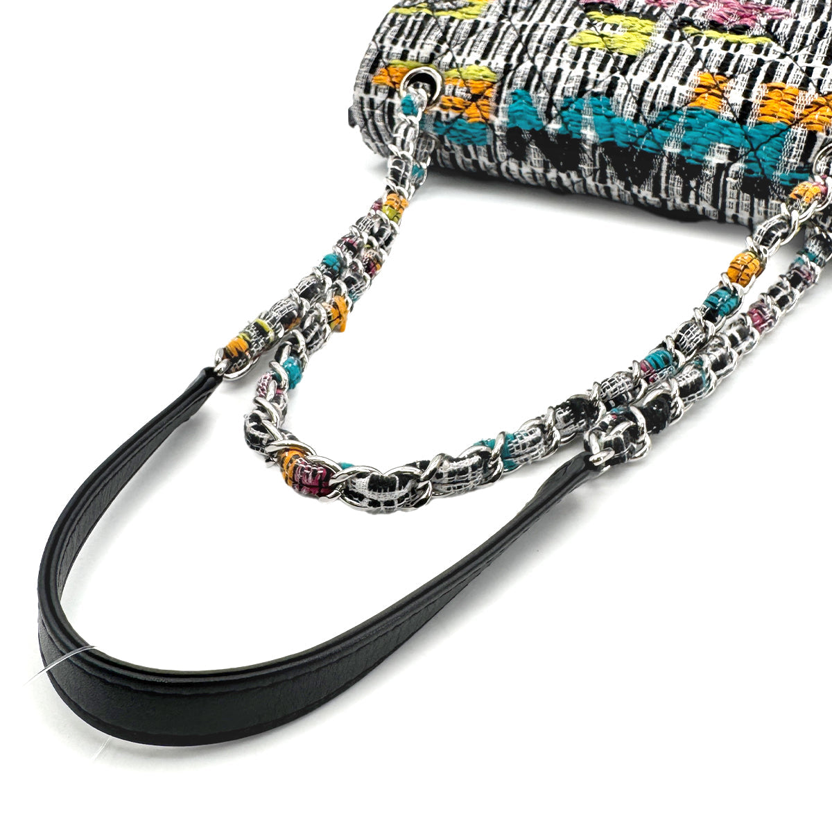 CHANEL MATELASSE CHAIN SHOULDER BAG MULTICOLOR TWEED 90276770