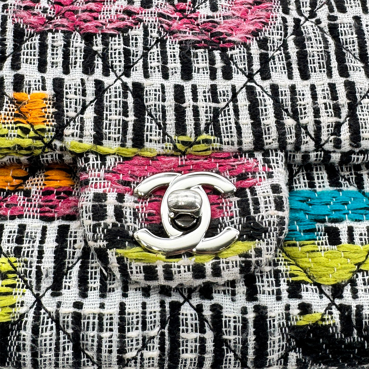 CHANEL MATELASSE CHAIN SHOULDER BAG MULTICOLOR TWEED 90276770