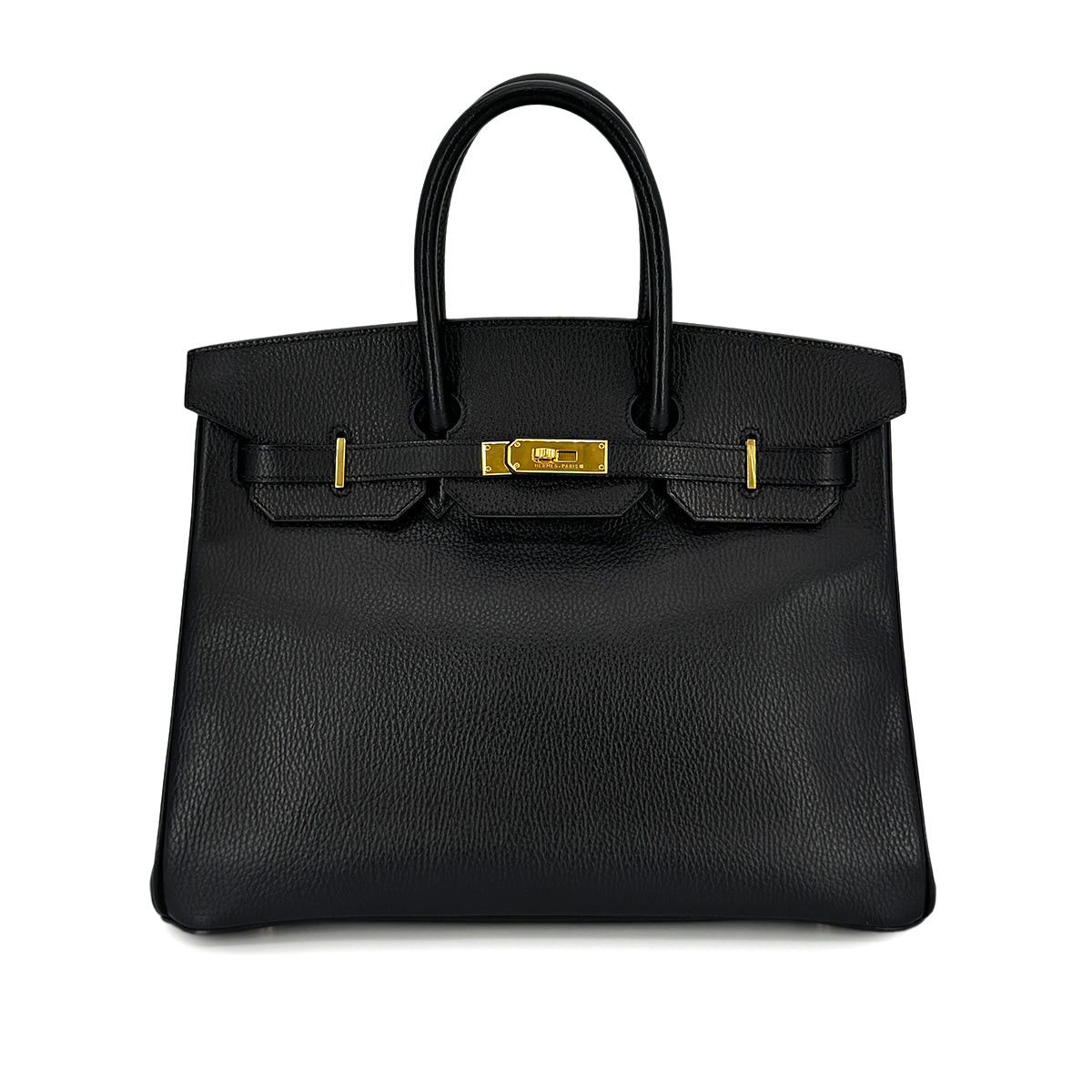 HERMES BIRKIN 35 BLACK ARDENNES HAND BAG □D GHW 90277084