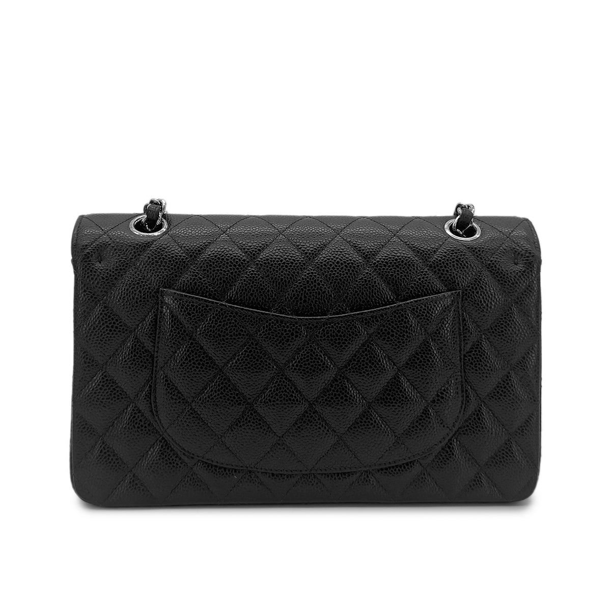 CHANEL VINTAGE CLASSIC FLAP MEDIUM CHAIN SHOULDER BAG BLACK CAVIAR SKIN 90278460