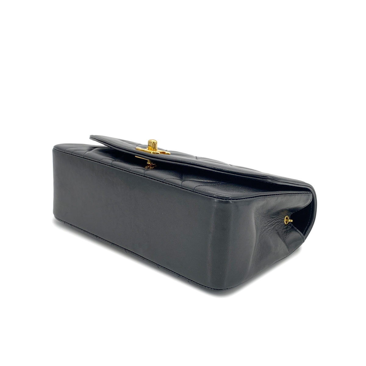 CHANEL VINTAGE DIANA SMALL CHAIN SHOULDER BAG BLACK LAMB SKIN 90278580