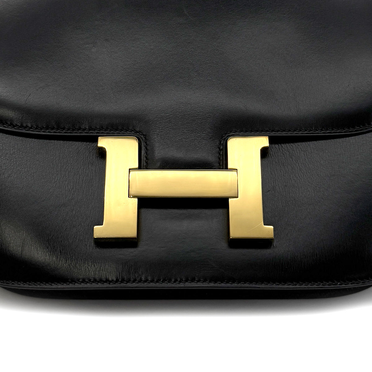 HERMES CONSTANCE 24 BLACK BOXCALF SHOULDER BAG 〇E GHW 90279719