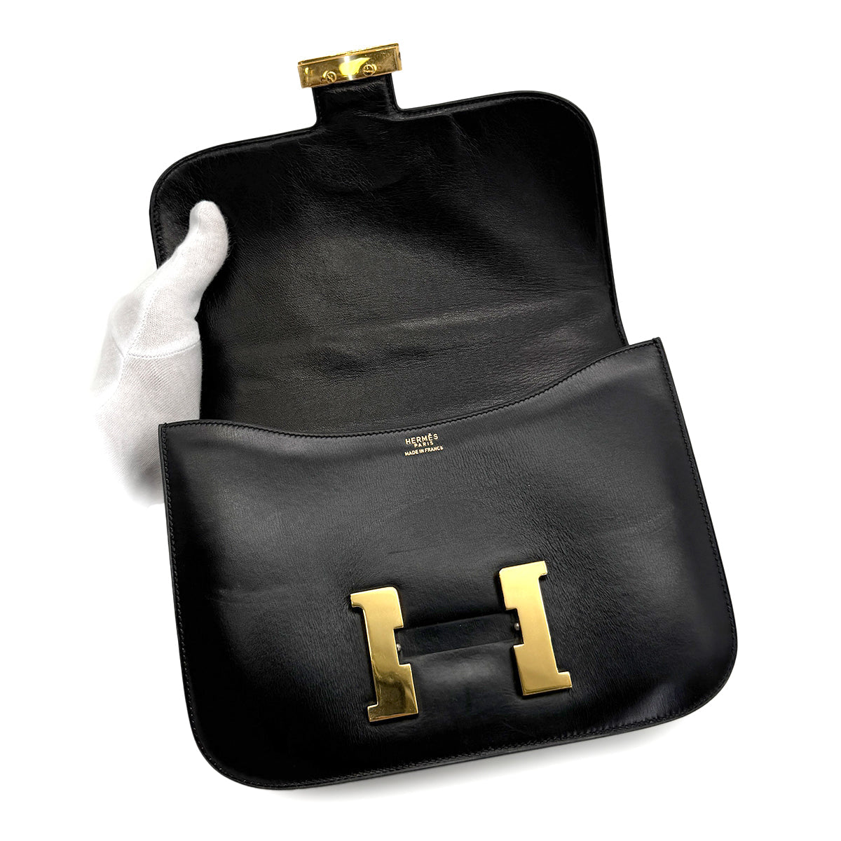 HERMES CONSTANCE 24 BLACK BOXCALF SHOULDER BAG 〇E GHW 90279719 - PURPOSE