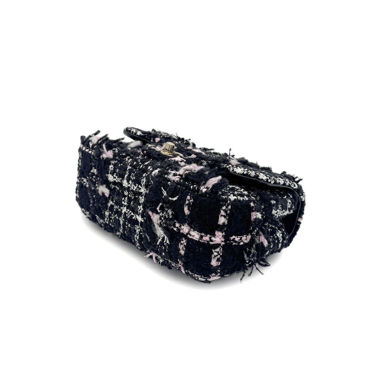 CHANEL MINI MATELASSE CHAIN SHOULDER BAG MULTICOLOR TWEED SEQUINS 90279809