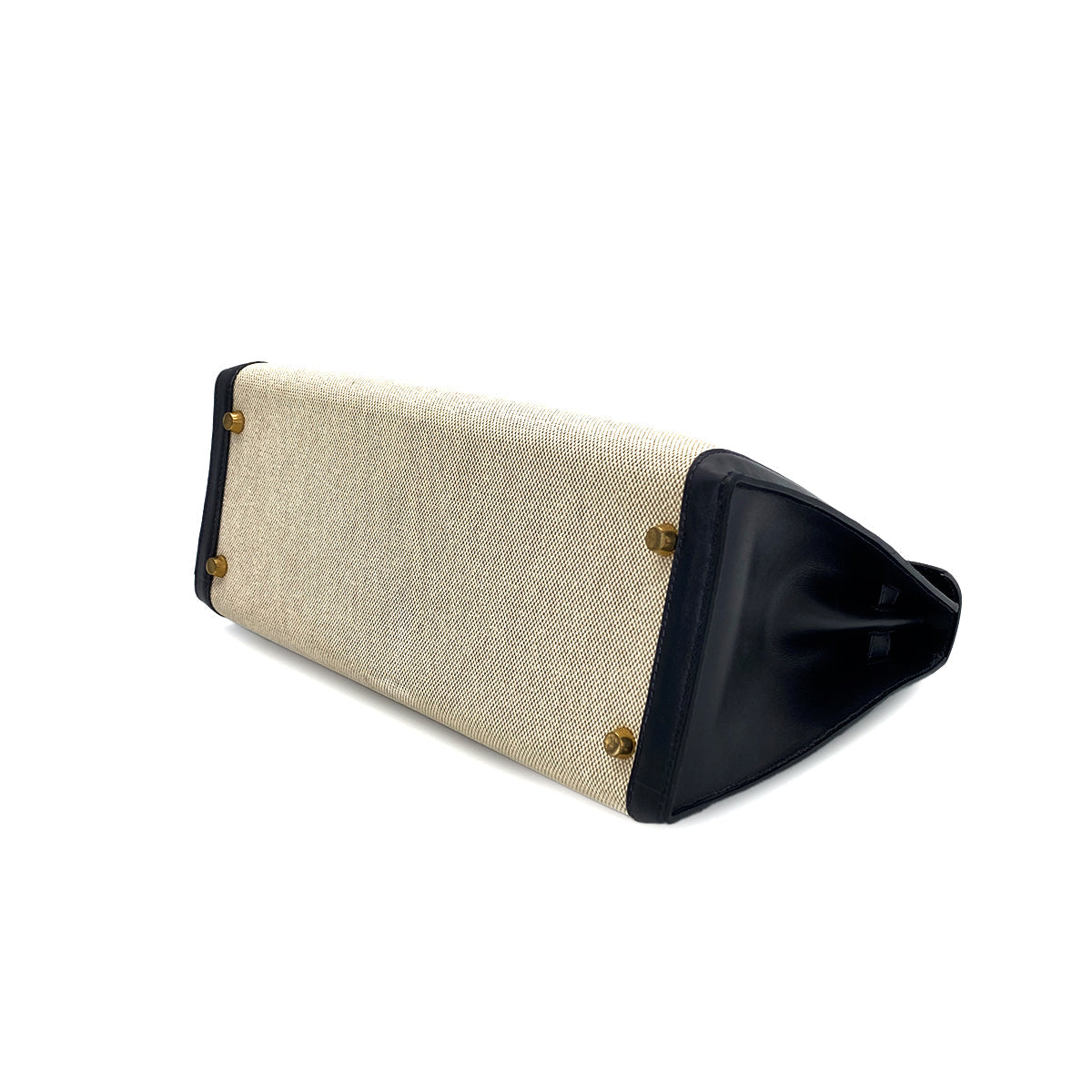 HERMES KELLY 32 BLUE INDIGO BOXCALF TOILE H HAND SHOULDER BAG □D GHW 90280294