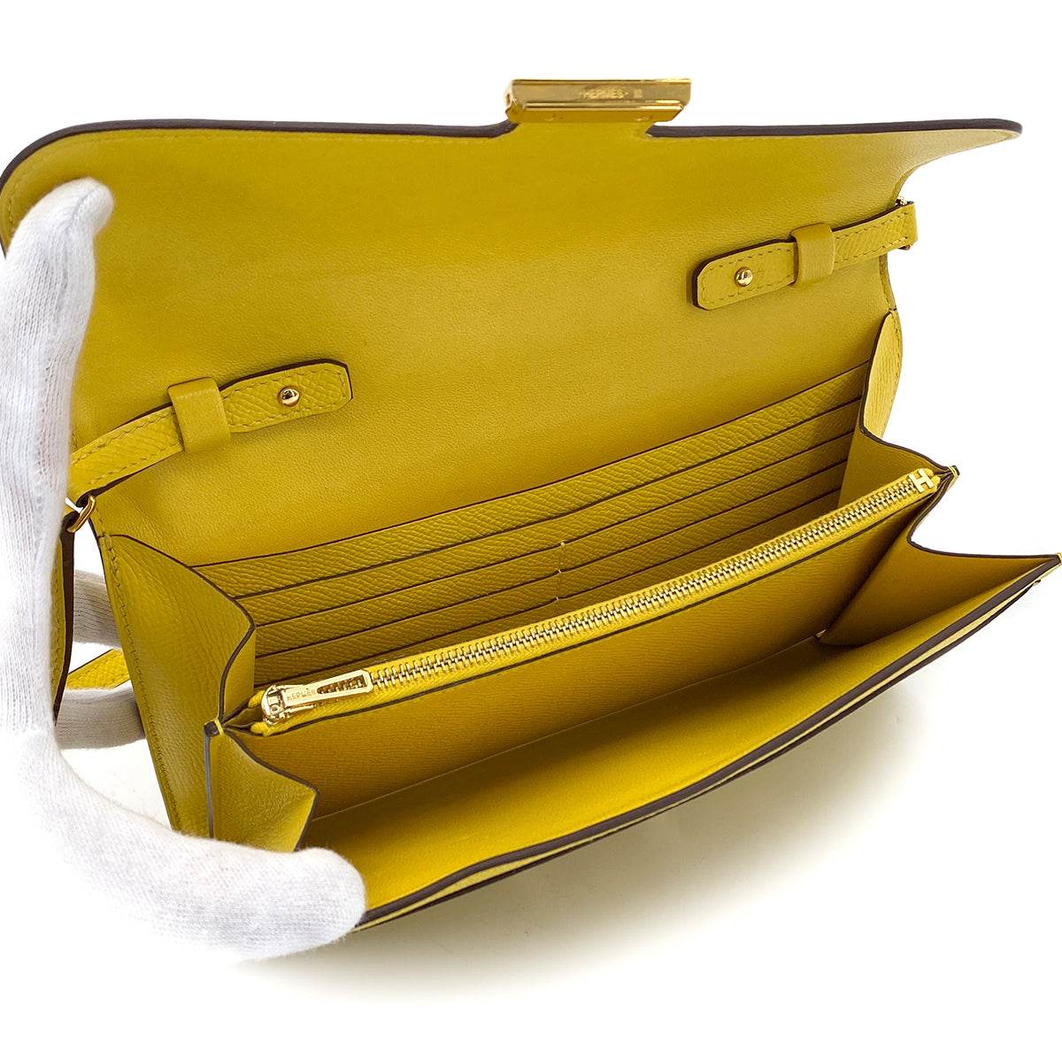 HERMES CONSTANCE LONG TO GO JAUNE DE NAPLES VEAU EPSOM SHOULDER BAG B GHW 90280494