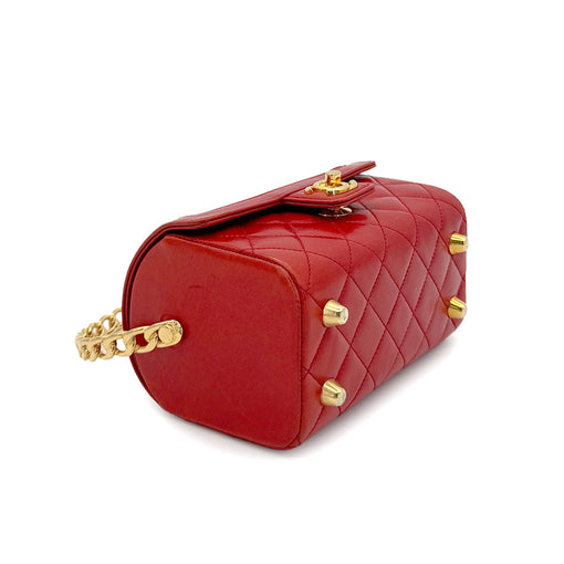 CHANEL VINTAGE CHAIN HAND BAG RED LAMB SKIN 90280711 - PURPOSE