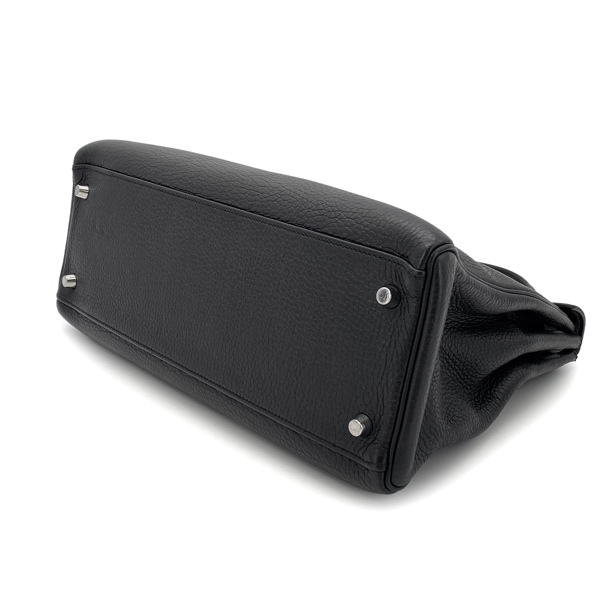 HERMES KELLY 32 RETOURNE BLACK TAURILLON CLEMENCE HAND SHOULDER BAG □O SHW 90289600