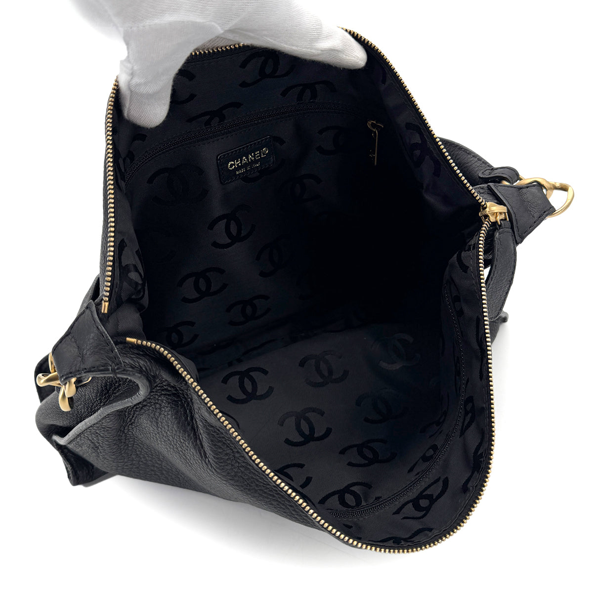 CHANEL VINTAGE COCOMARK SHOULDER BAG BLACK LEATHER 90281442