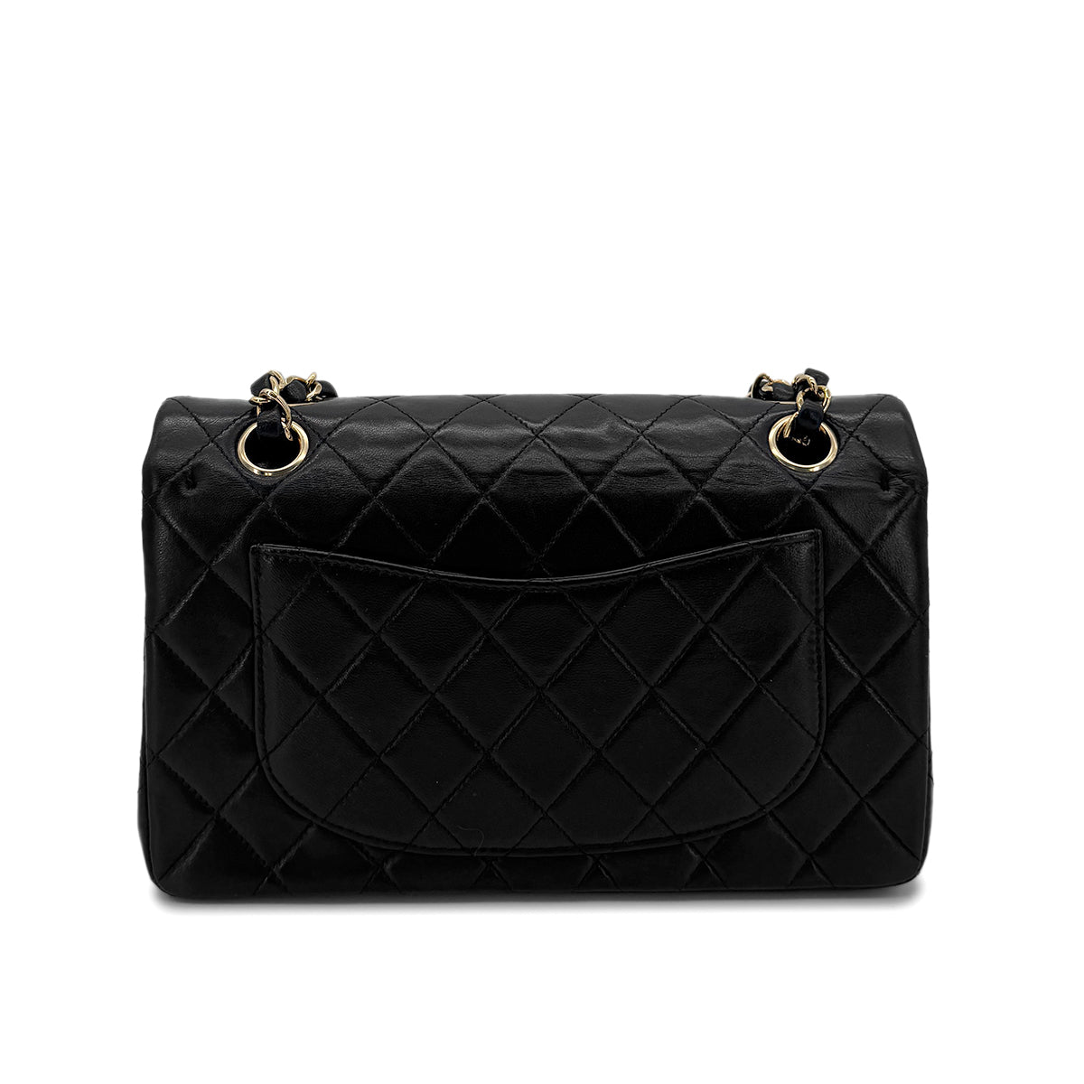 CHANEL VINTAGE CLASSIC FLAP SMALL CHAIN SHOULDER BAG BLACK LAMB SKIN 90282273