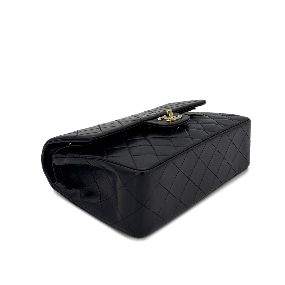 CHANEL VINTAGE CLASSIC FLAP SMALL CHAIN SHOULDER BAG BLACK LAMB SKIN 90282273