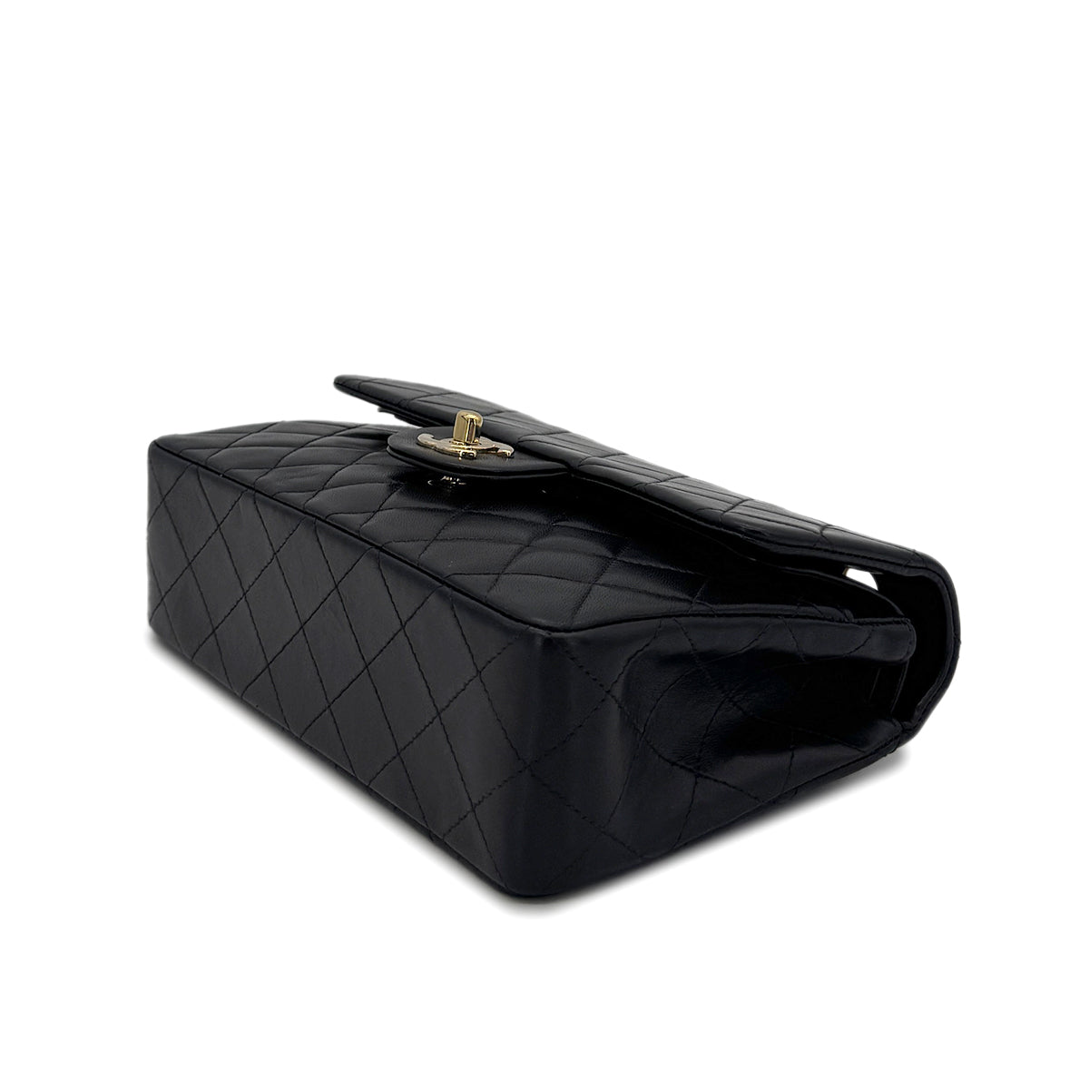 CHANEL VINTAGE CLASSIC FLAP SMALL CHAIN SHOULDER BAG BLACK LAMB SKIN 90282273