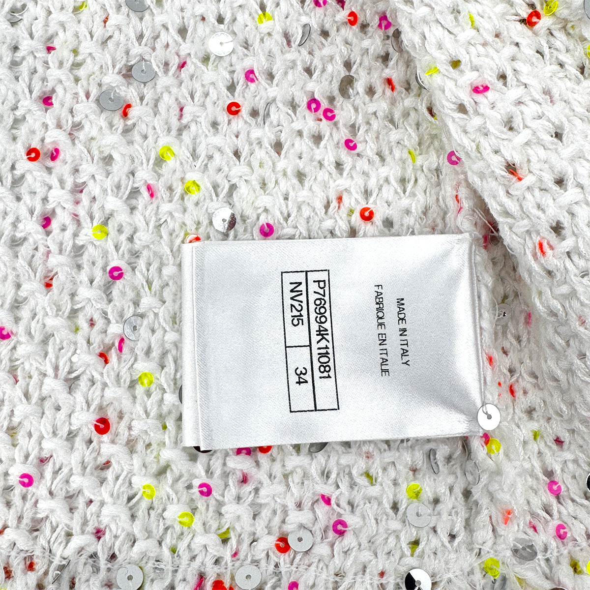 CHANEL GLITTER JACKET COCOMARK RHINESTONE SEQUINS WHITE COTTON 34 P76 RTW 90284024 - PURPOSE