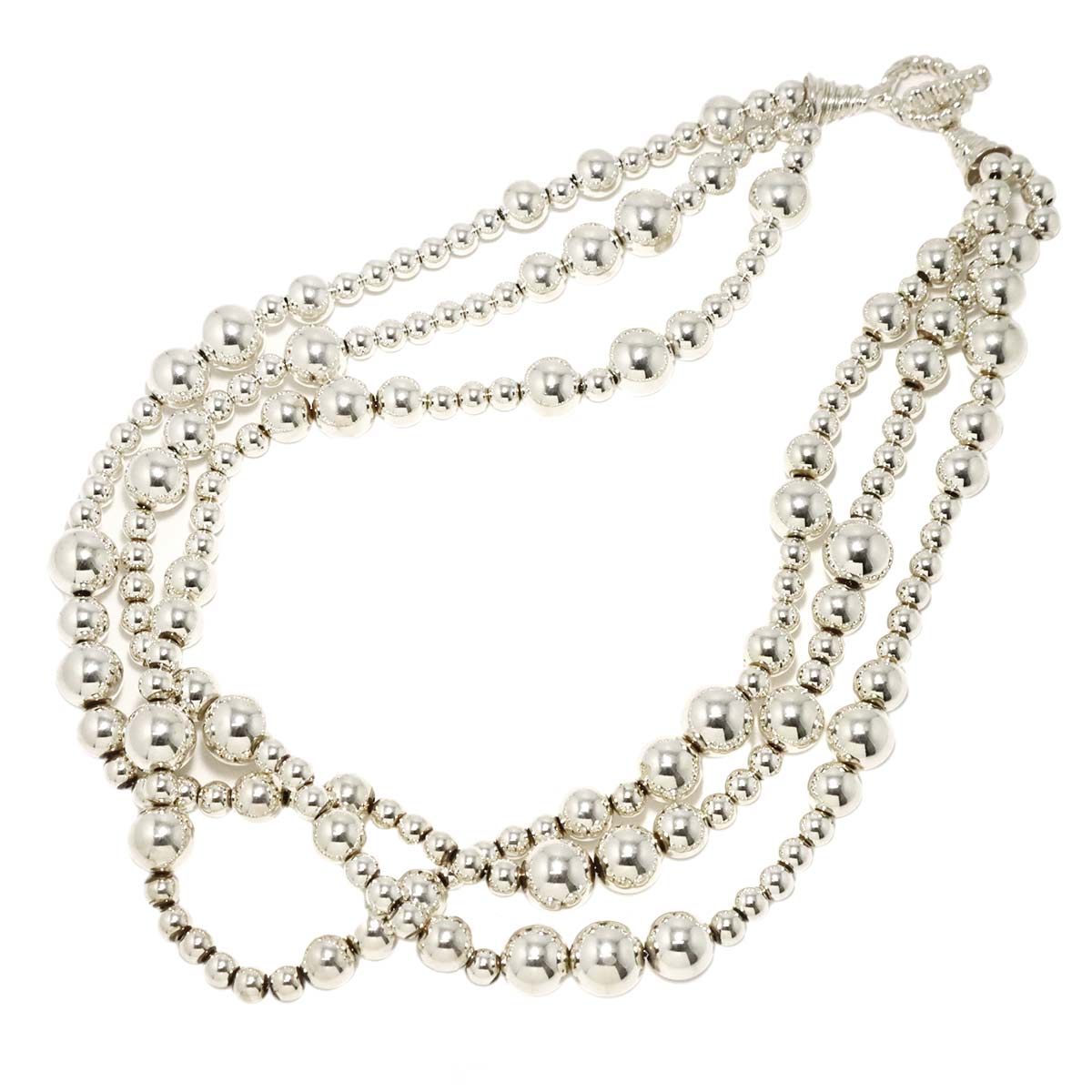 TIFFANY&Co. Hardware Ball Chain Necklace 45cm SV 925 Silver Hardware Necklace Tiffany 90286484