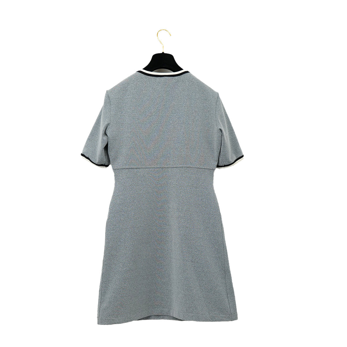 CHANEL VINTAGE COCOMARK HALF SLEEVE DRESS GRAY NYLON 44 98P RTW 90286909 - PURPOSE