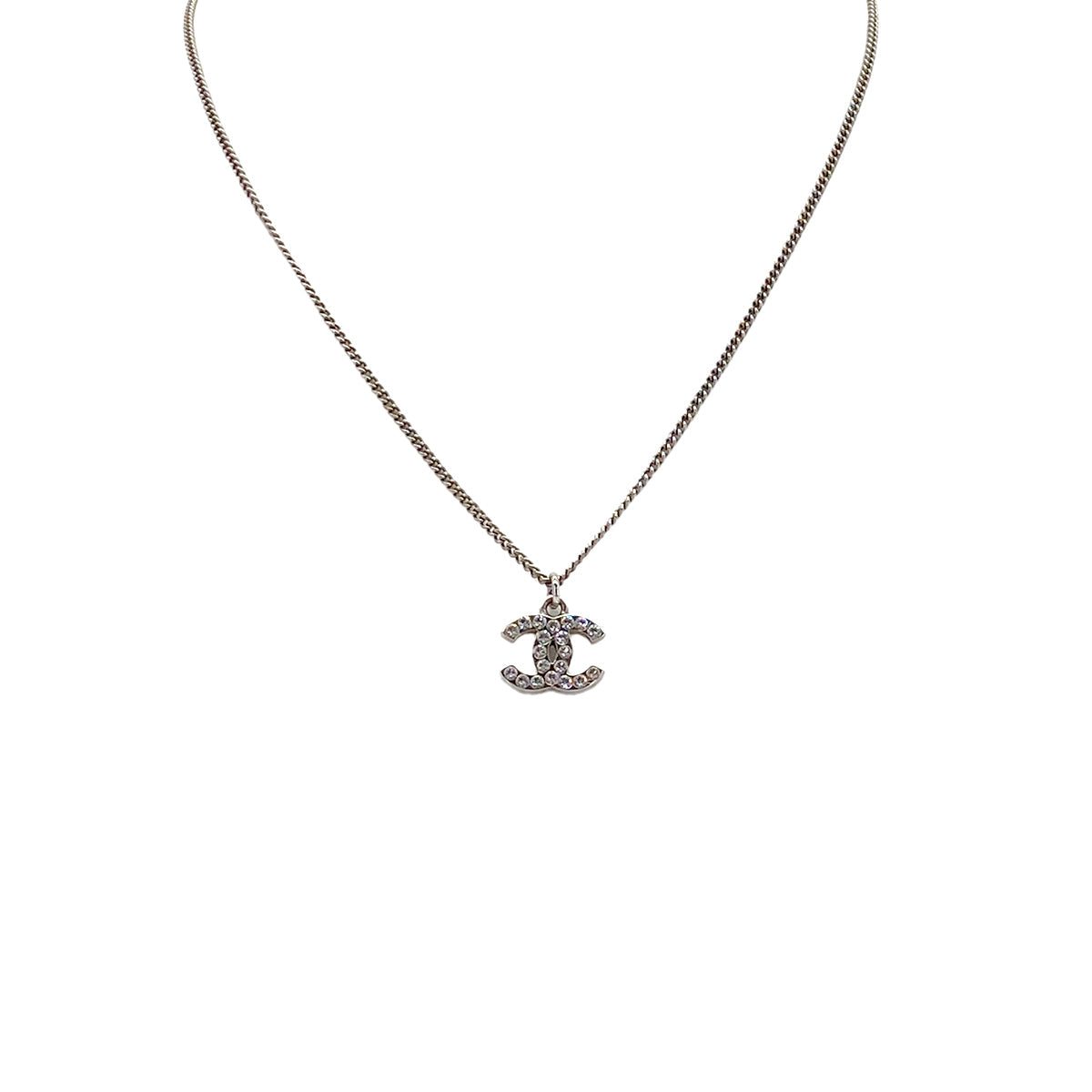 CHANEL NECKLACE COCOMARK RHINESTONE SILVER ACCESSORY C12V 90287071 - PURPOSE