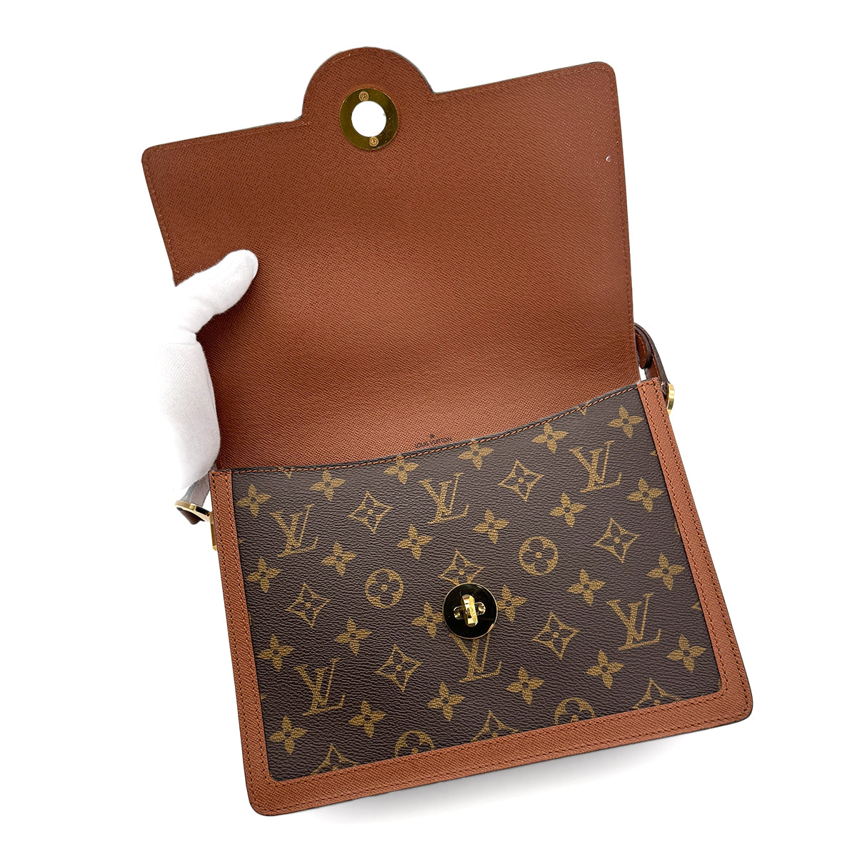 LOUIS VUITTON MONOGRAM RASPAIL SHOULDER BAG BROWN M51372 90287347