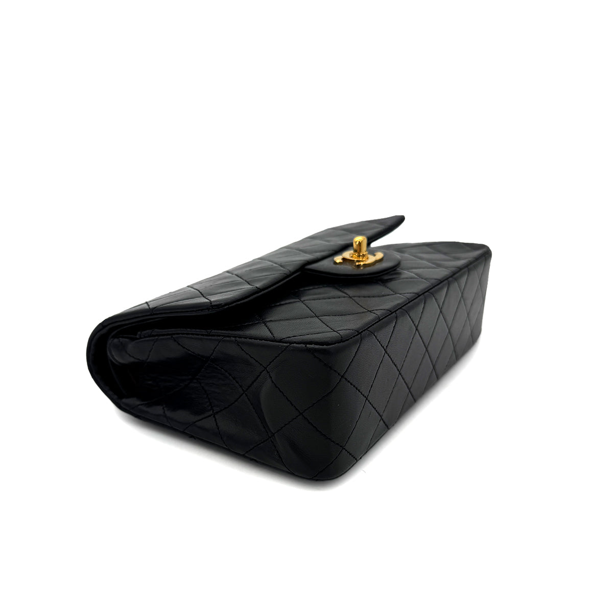 CHANEL VINTAGE CLASSIC FLAP SMALL CHAIN SHOULDER BAG BLACK LAMB SKIN 90287889