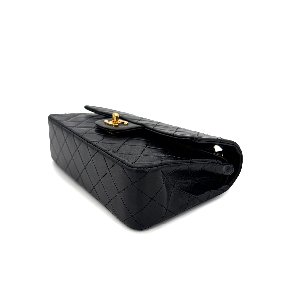 CHANEL VINTAGE CLASSIC FLAP SMALL CHAIN SHOULDER BAG BLACK LAMB SKIN 90287889