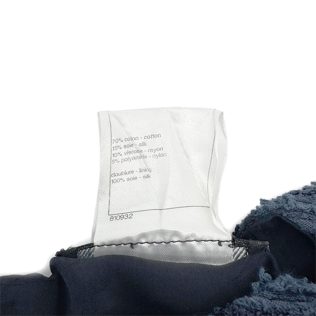 CHANEL TWEED COCO BUTTON SLEEVELESS ZIP DRESS NAVY WHITE COTTON 44 P49 RTW 90288030 - PURPOSE
