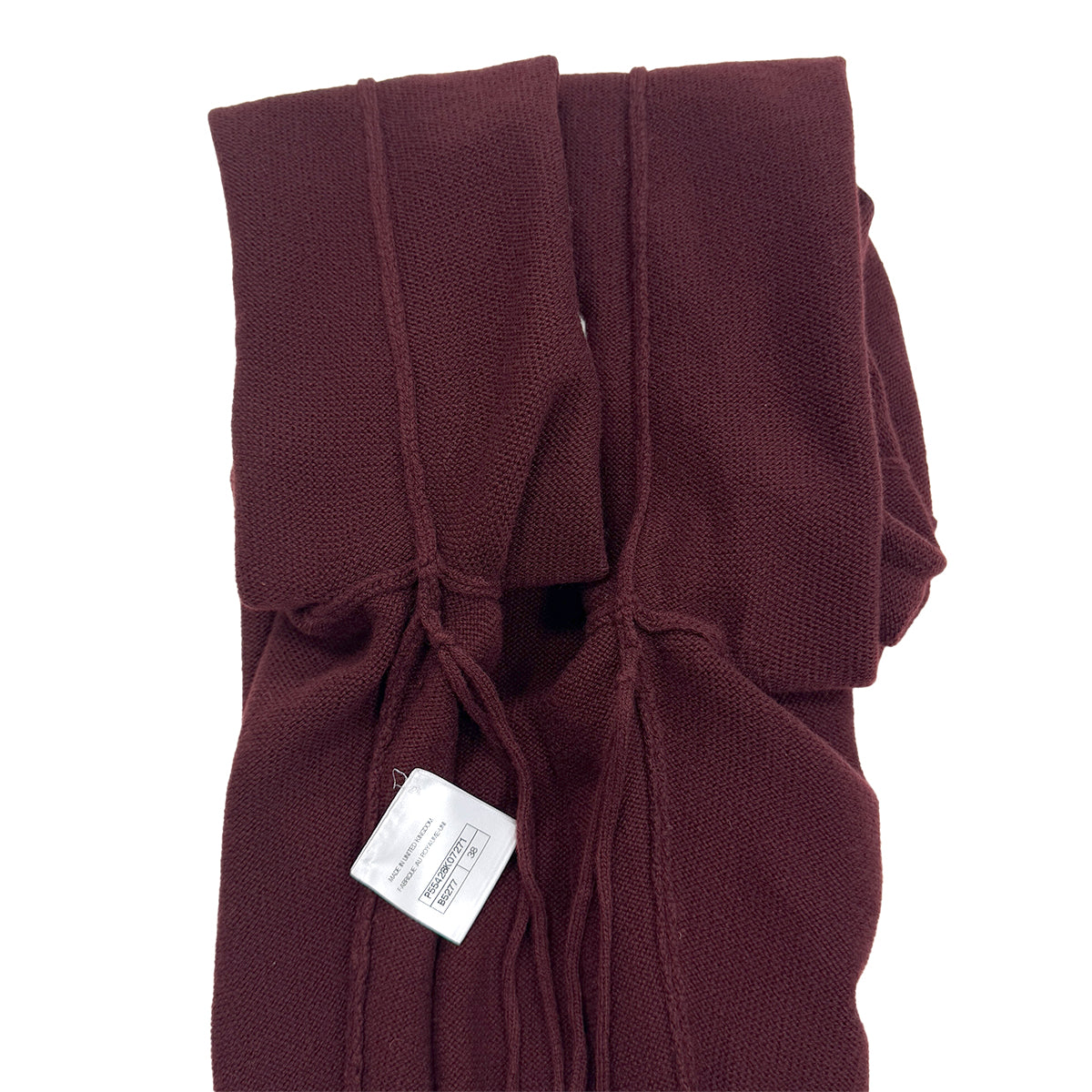 CHANEL COCO BUTTON LONG SLEEVE KNIT DRESS BURGUNDY CASHMERE 38 P55 RTW 90288041