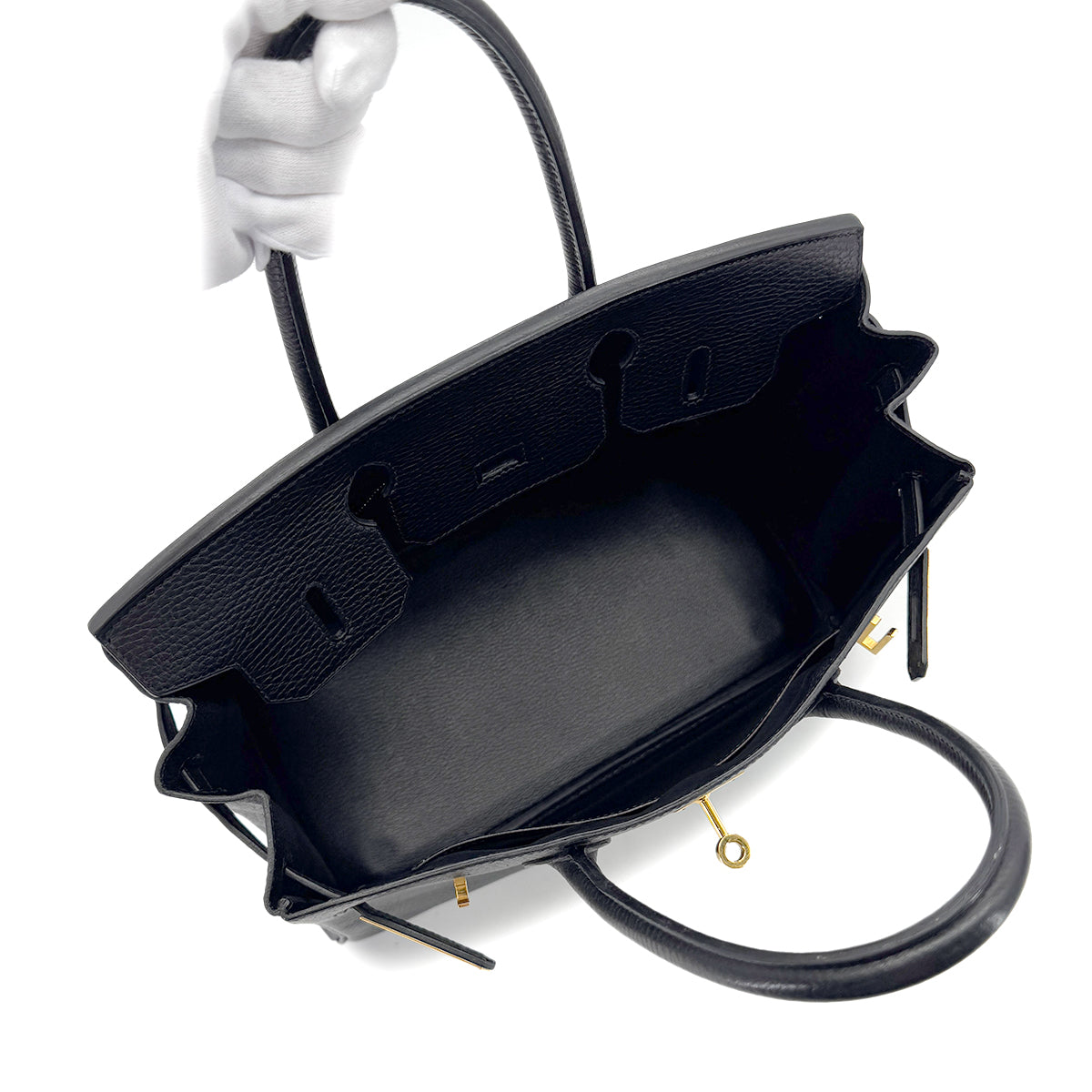 HERMES BIRKIN 30 BLACK ARDENNES HAND BAG □G GHW 90288494