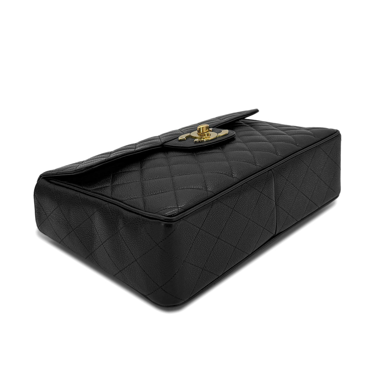 CHANEL VINTAGE JUMBO MATELASSE 30 CHAIN SHOULDER BAG BLACK CAVIAR SKIN 90289065