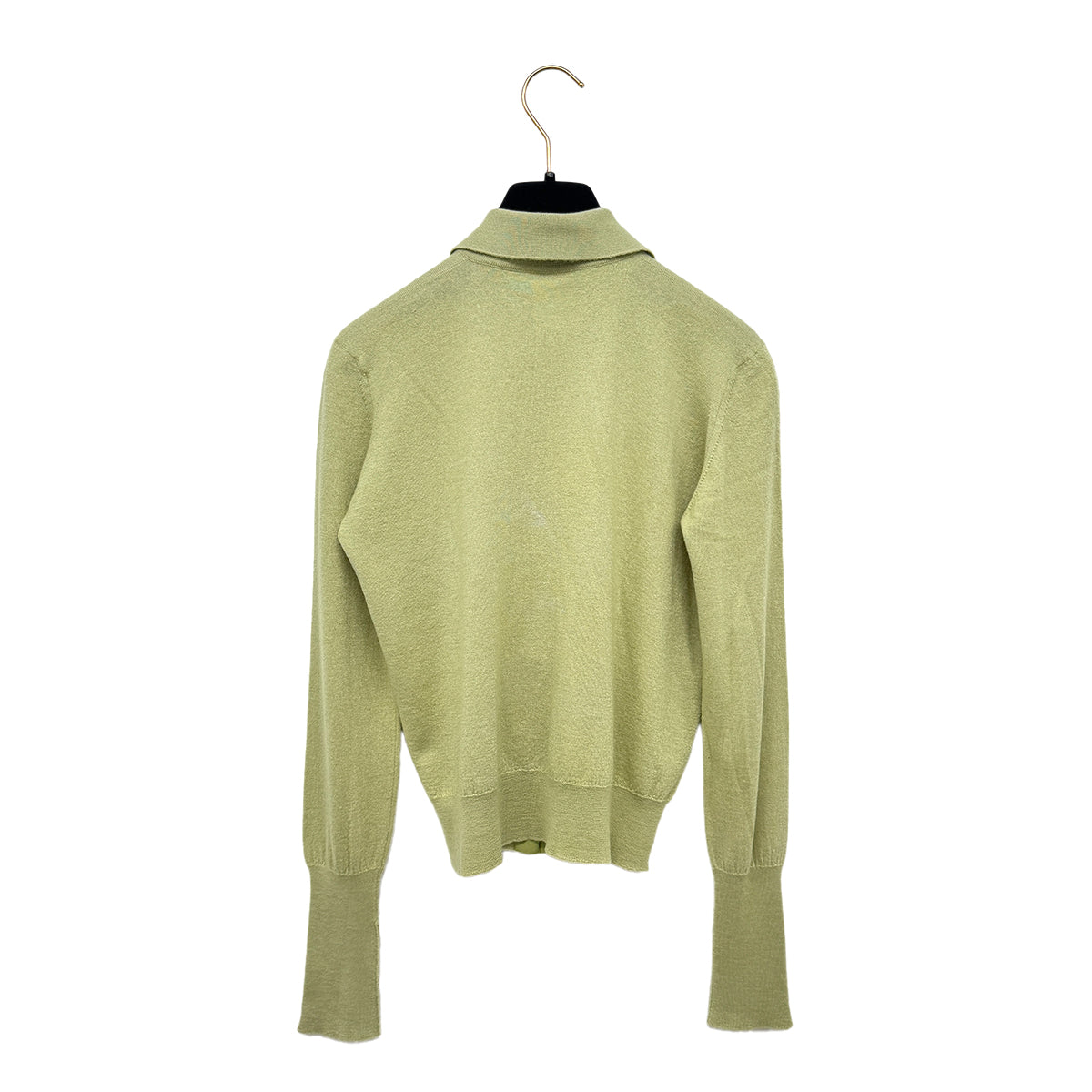 CHANEL VINTAGE COCO BUTTON CARDIGAN TOPS LIGHT GREEN RTW 90291329