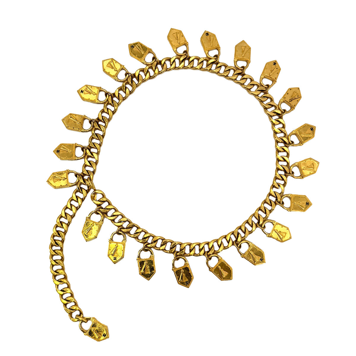 CHANEL VINTAGE CHAIN BELT COCOMARK GOLD ACCESSORY 26 90291336