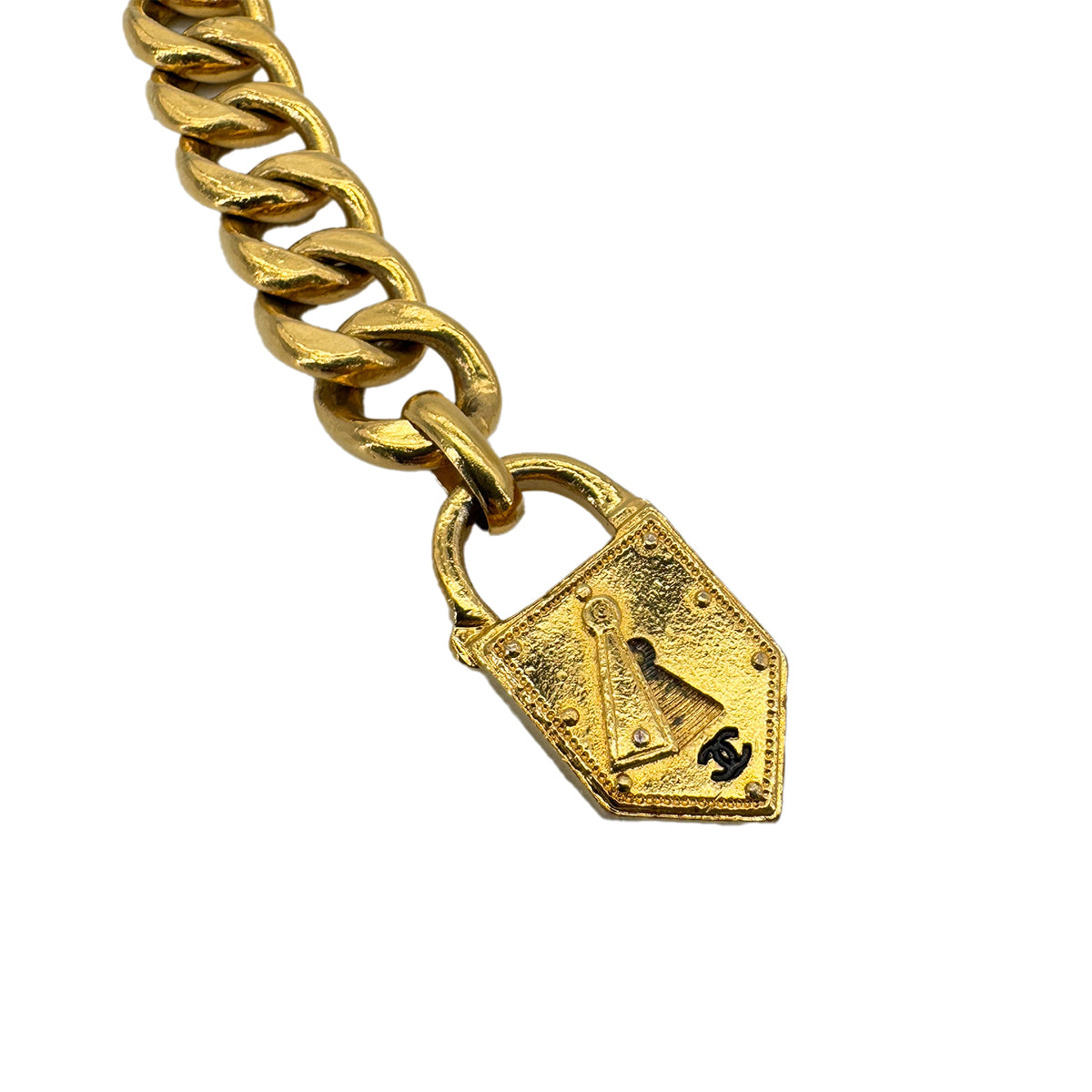 CHANEL VINTAGE CHAIN BELT COCOMARK GOLD ACCESSORY 26 90291336