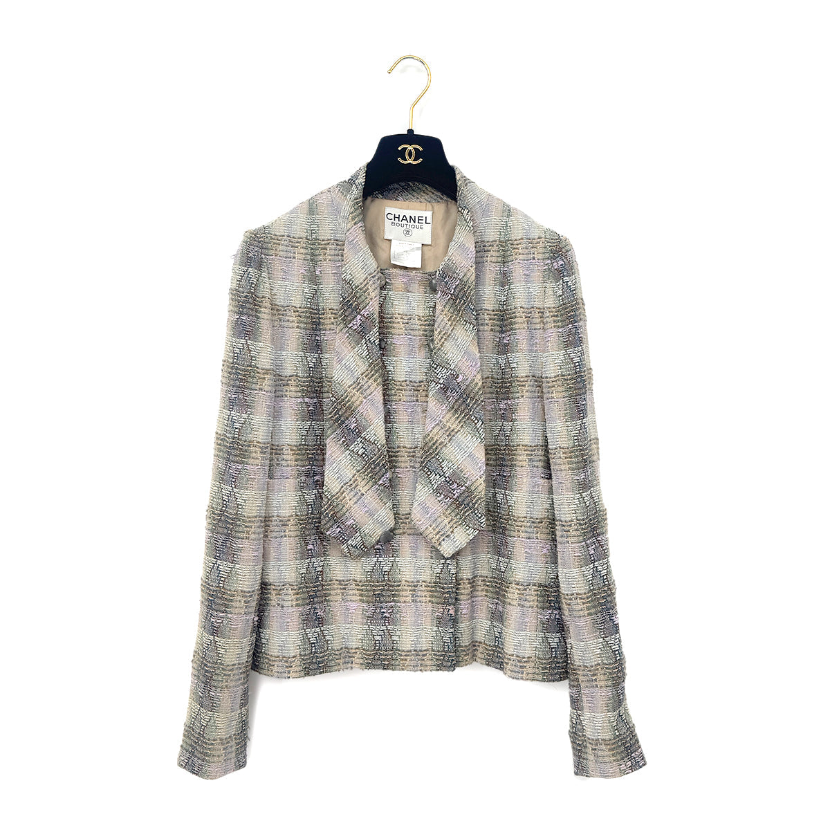 CHANEL VINTAGE COCO BUTTON TWEED JACKET MULTI COLOR WOOL 40 98P RTW 90291471 - PURPOSE