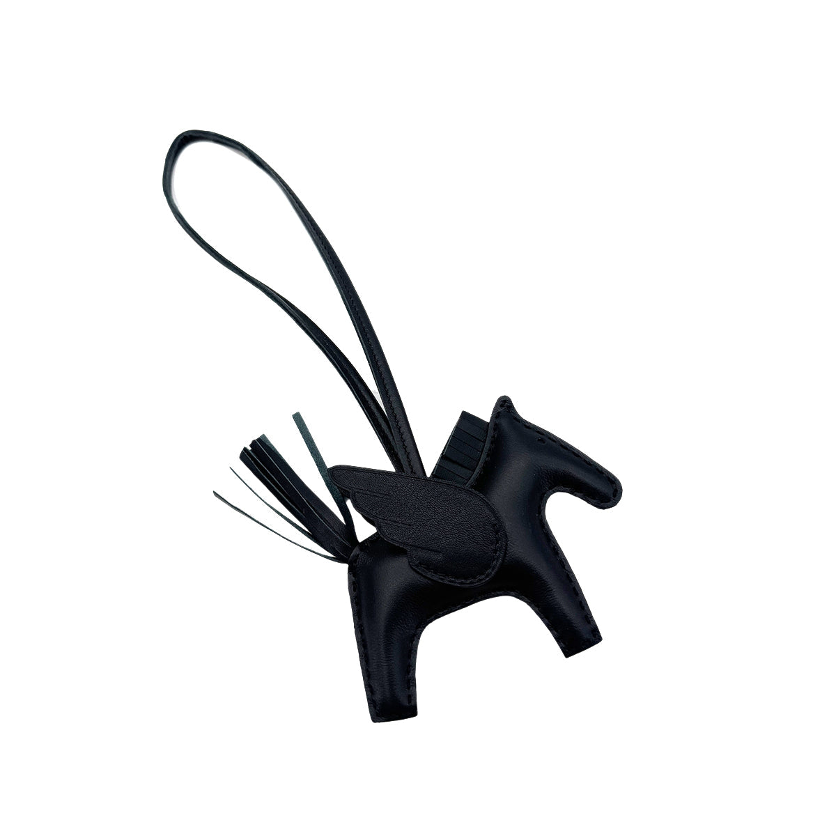 HERMES BAG CHARM RODEO PM SO BLACK AGNEAU MILO B 90292051