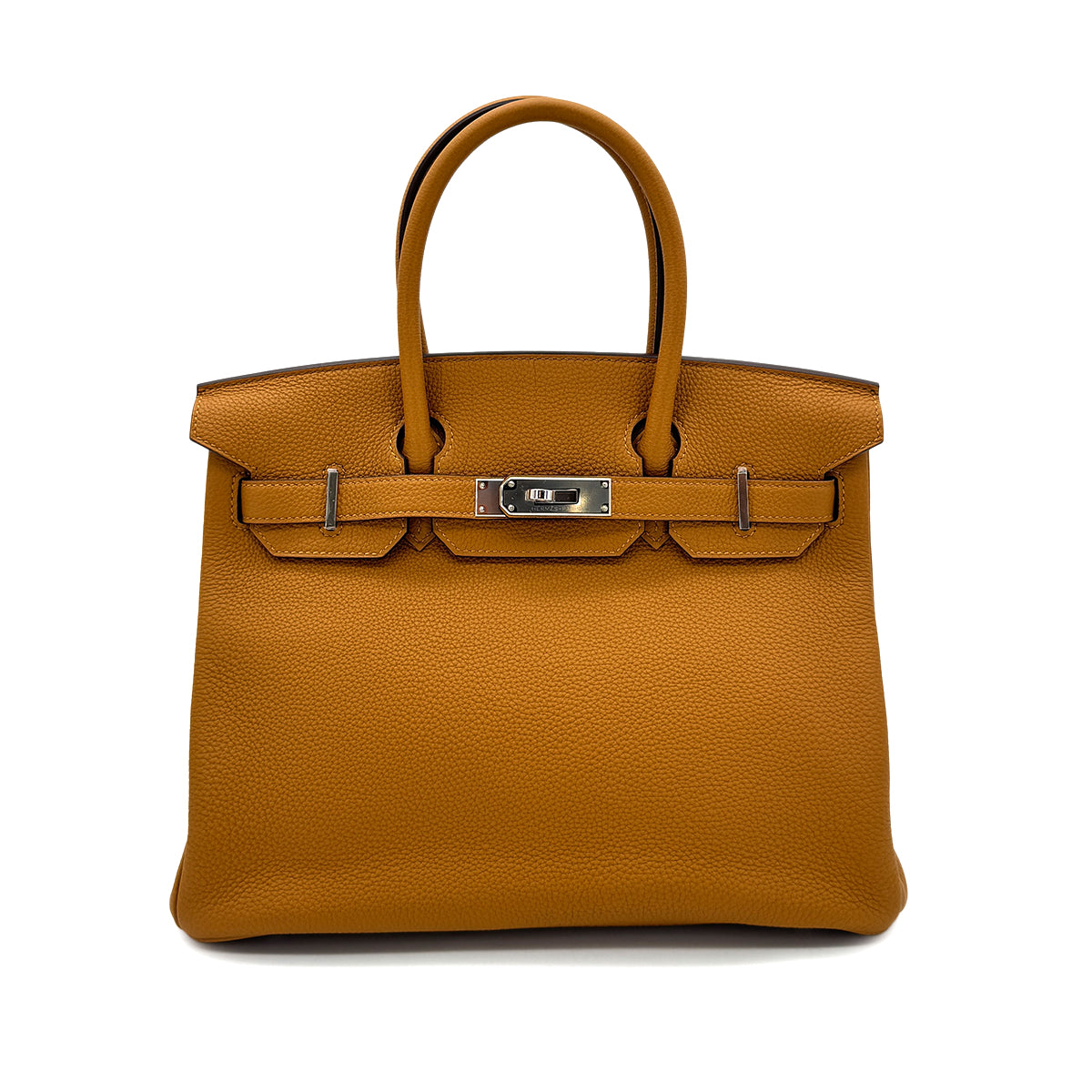 HERMES BIRKIN 30 VERSO CARAMEL LIME TOGO HAND BAG Y PALLADIUM HARDWARE 90292783