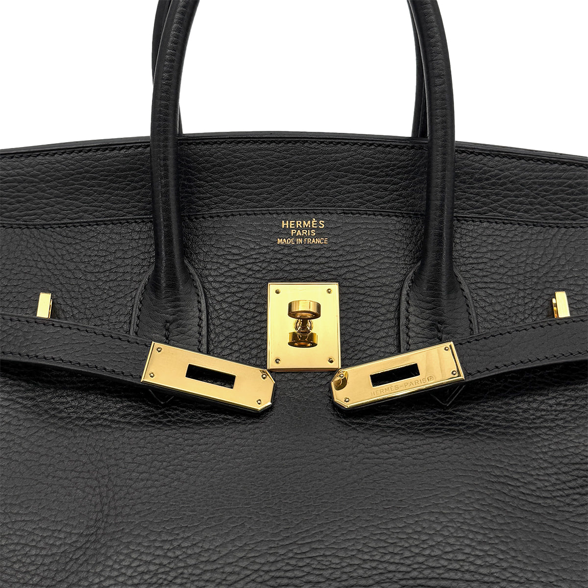 HERMES BIRKIN 35 BLACK ARDENNES HAND BAG □F GHW 90293511