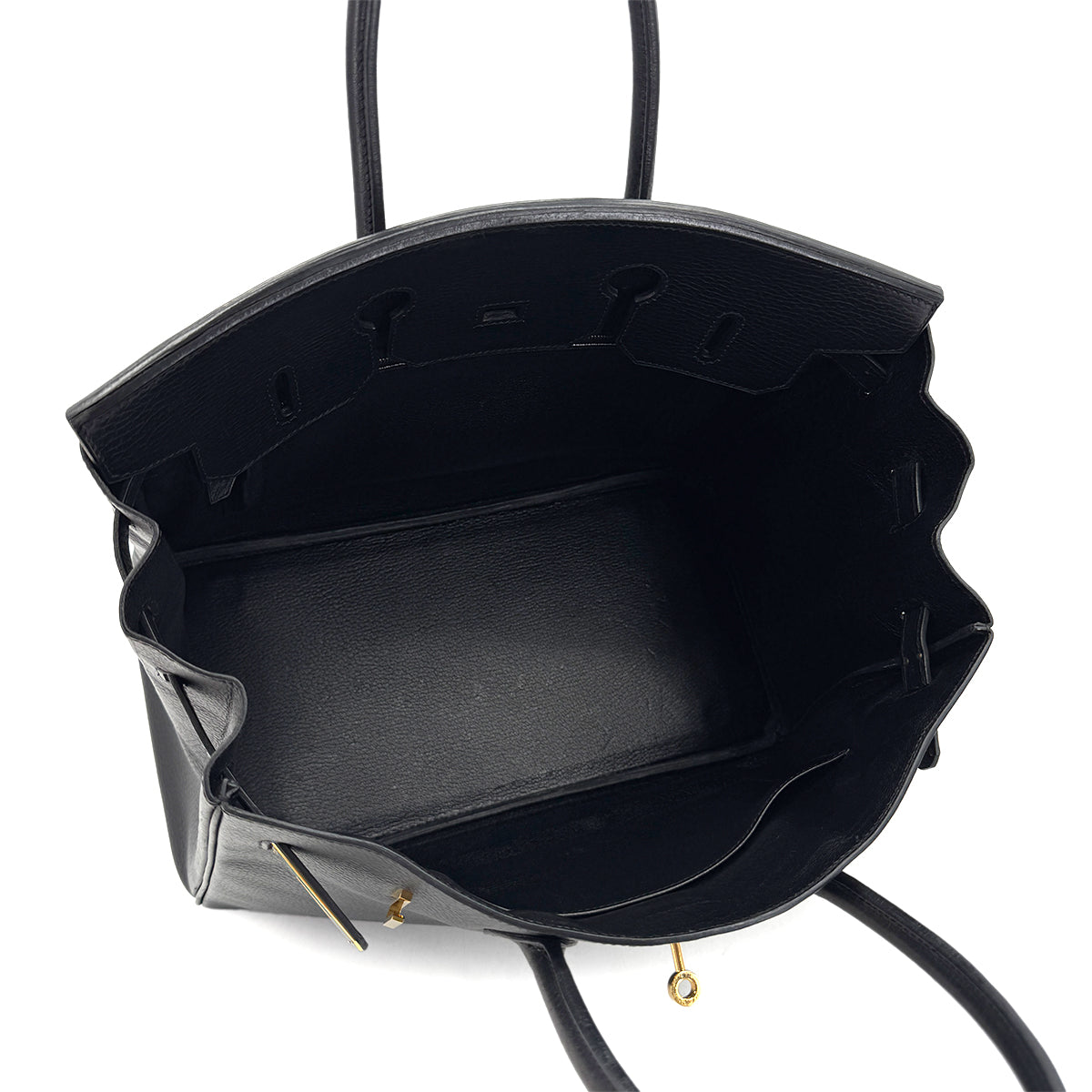 HERMES BIRKIN 35 BLACK ARDENNES HAND BAG □F GHW 90293511