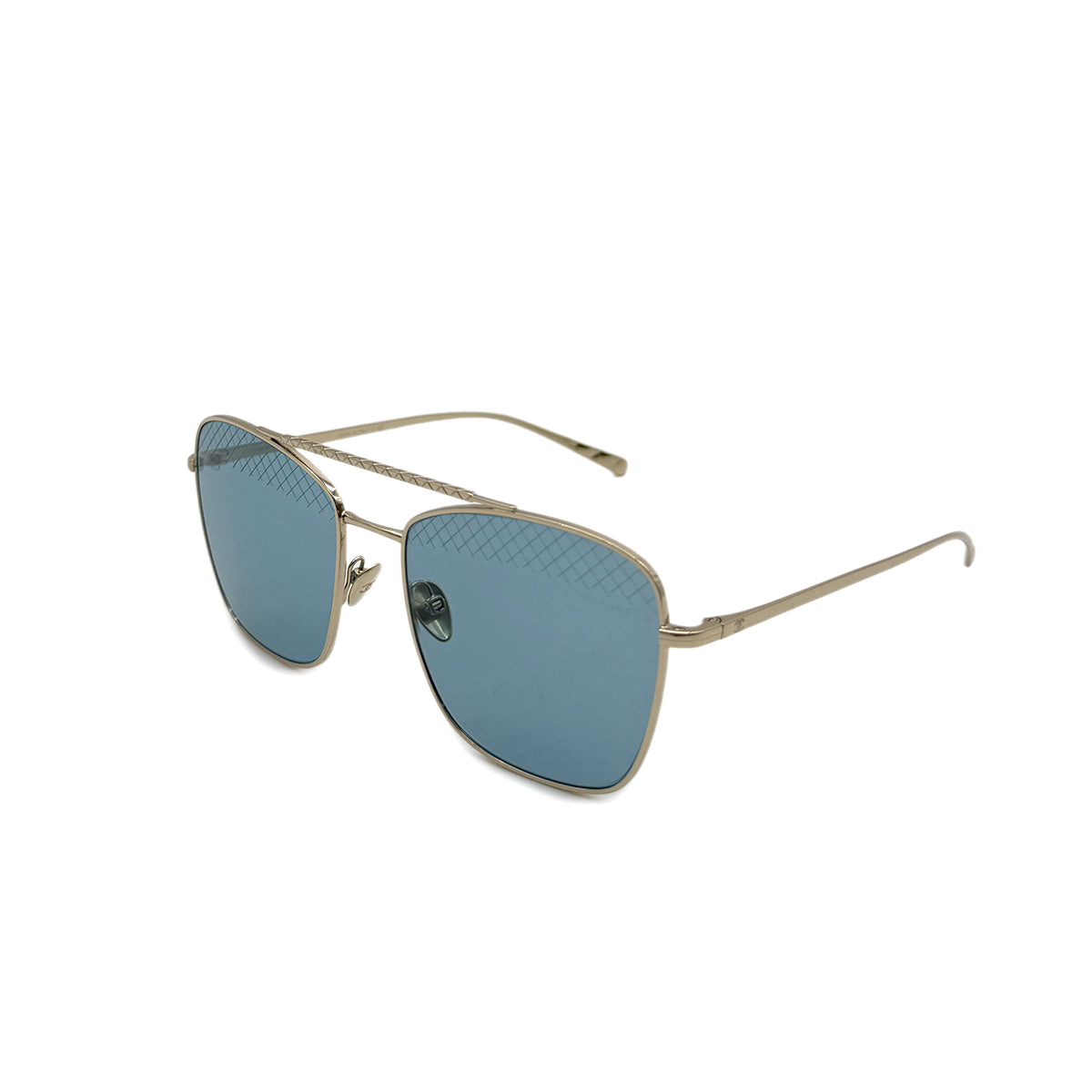 CHANEL SUNGLASSES COCOMARK BLUE GOLD EYEWEAR 90294159