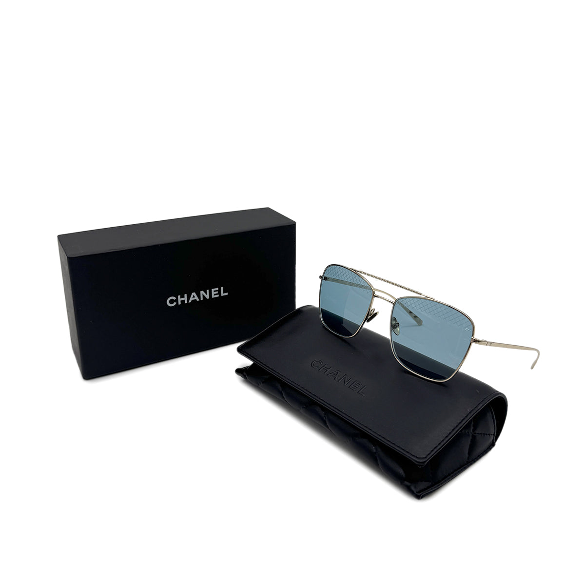 CHANEL SUNGLASSES COCOMARK BLUE GOLD EYEWEAR 90294159