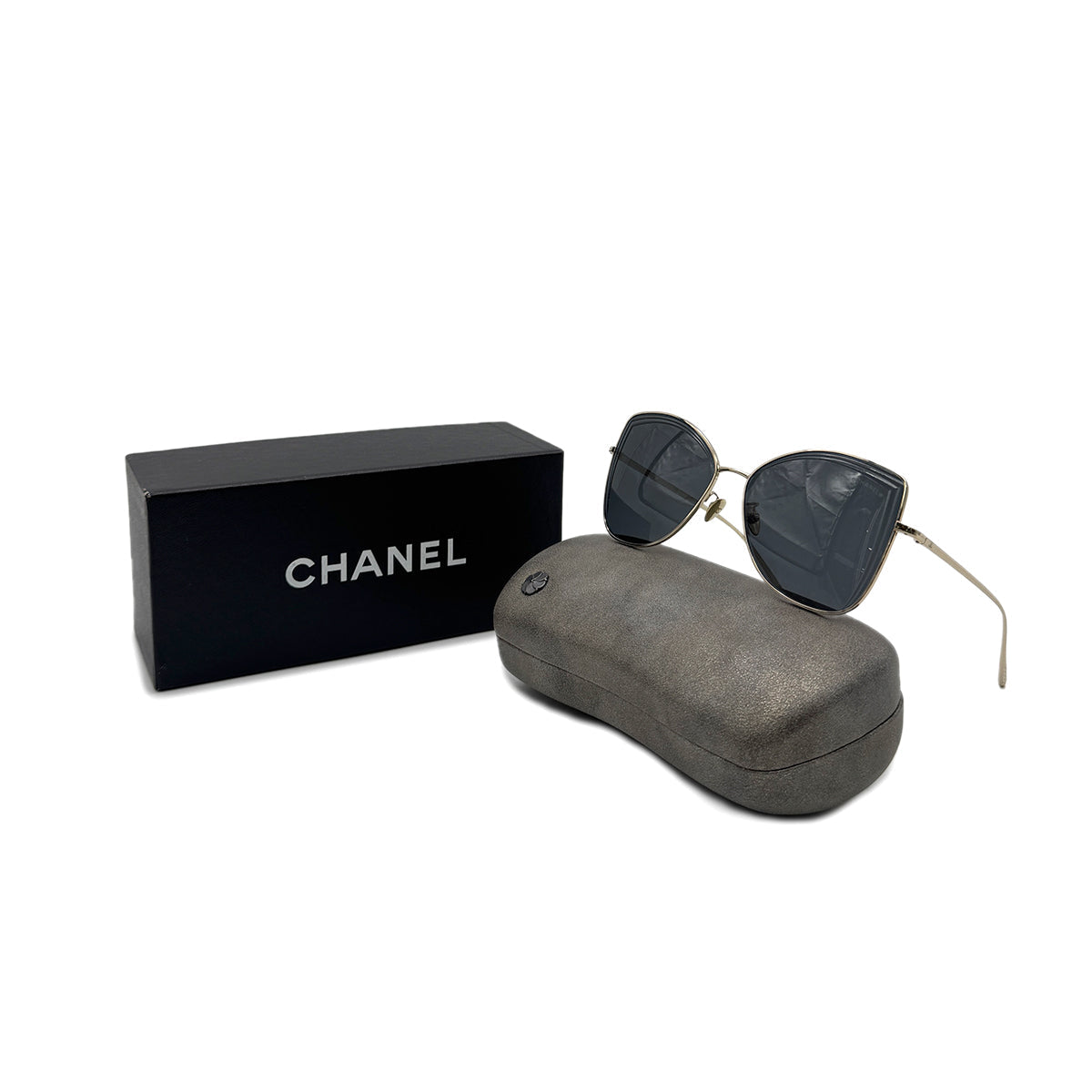 CHANEL SUNGLASSES COCOMARK BLACK GOLD EYEWEAR 90294160