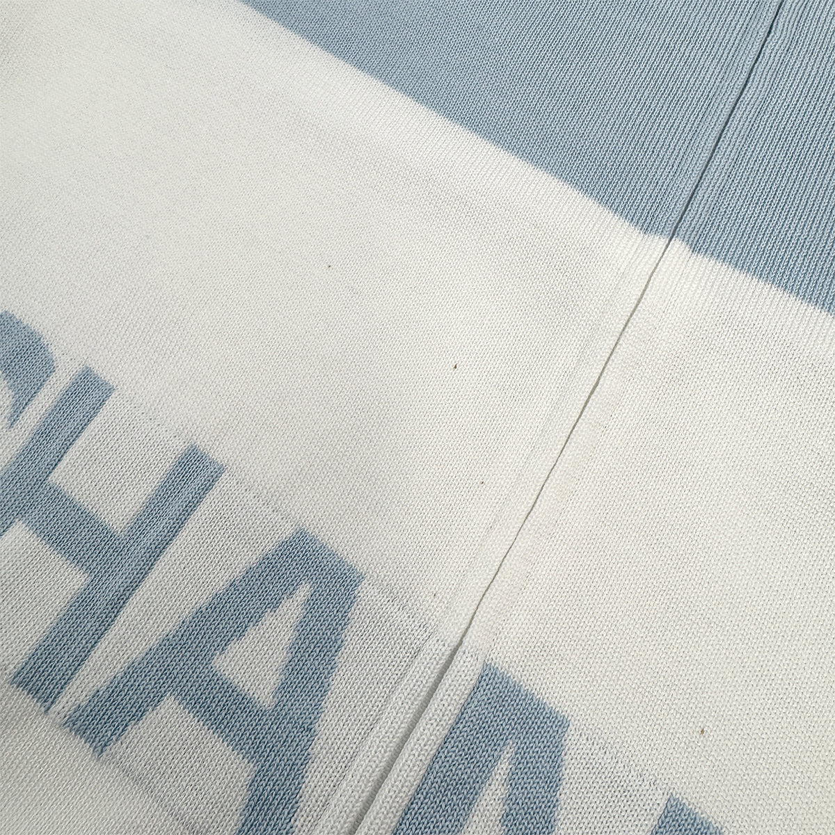 CHANEL VINTAGE SPORTSLINE SLEEVELEES TOPS WHITE BLUE COTTON 42 00S RTW 90294171