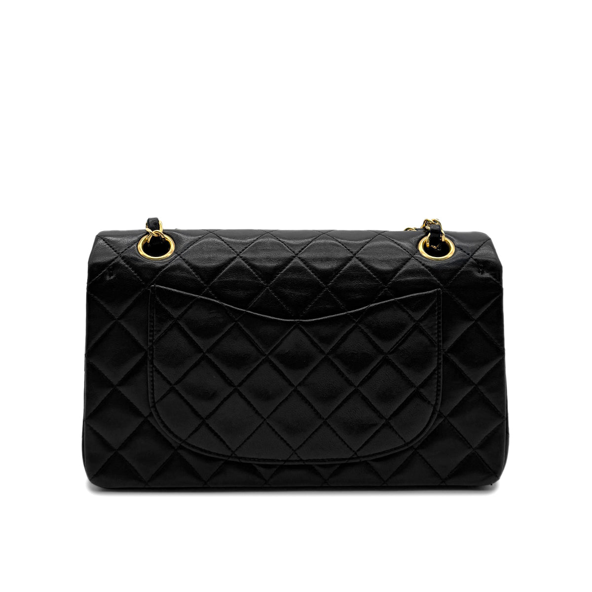 CHANEL VINTAGE CLASSIC FLAP SMALL CHAIN SHOULDER BAG BLACK LAMB SKIN 90294198