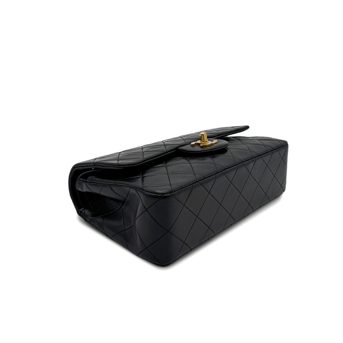 CHANEL VINTAGE CLASSIC FLAP SMALL CHAIN SHOULDER BAG BLACK LAMB SKIN 90294198