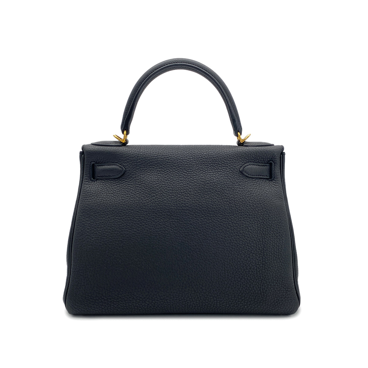 HERMES KELLY 28 RETOURNE BLACK TOGO HAND SHOULDER BAG T GHW 90295280