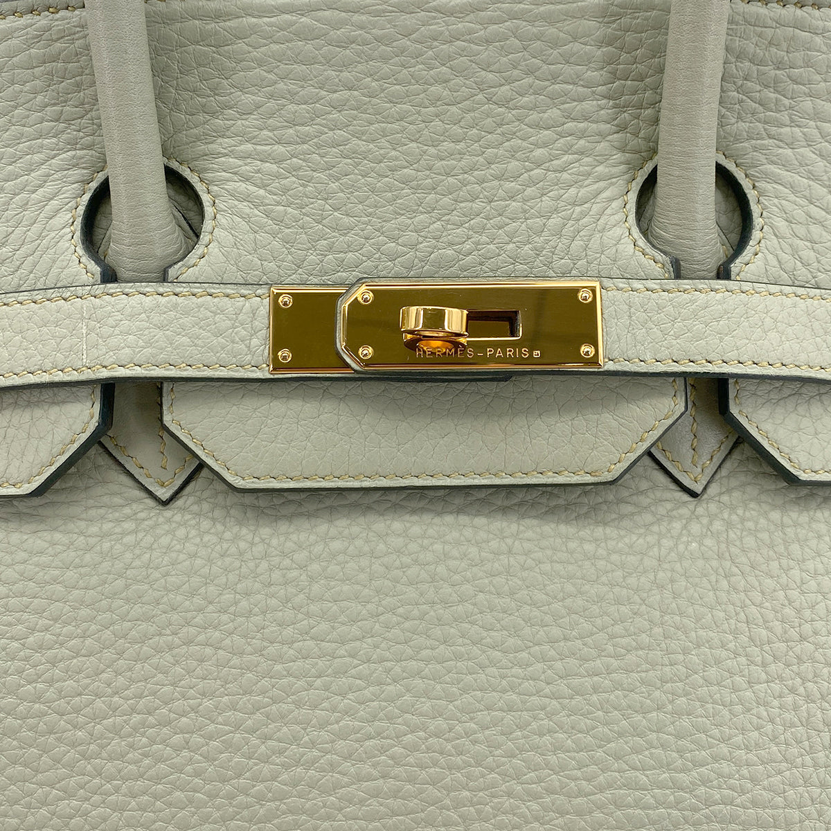 HERMES BIRKIN 35 LIGHT GREEN TAURILLON CLEMENCE HAND BAG ▢G GOLD HARDWARE 90295401 - PURPOSE
