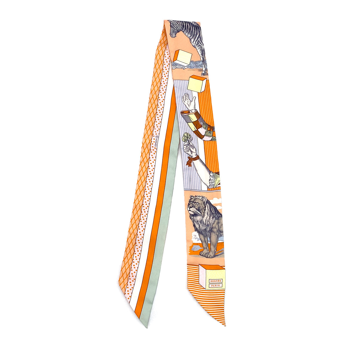 HERMES TWILLY SPRINGS BAGUE SCARF MULTICOLOR SILK 90295741