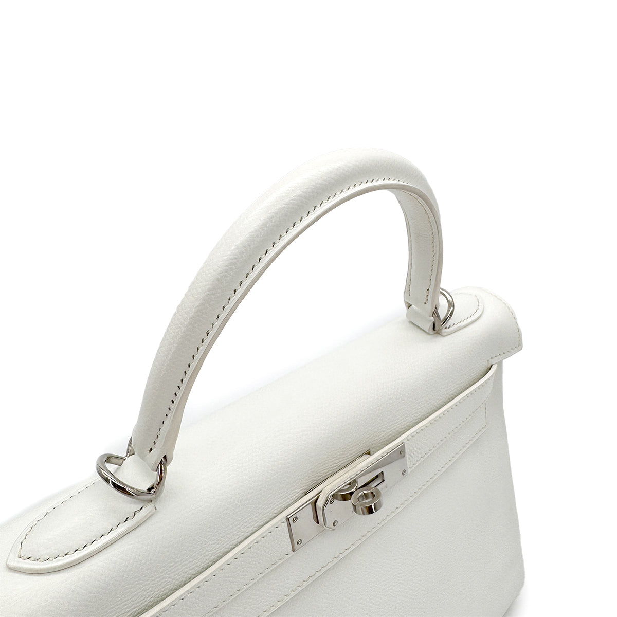 HERMES KELLY 28 RETOURNE WHITE BLEU JEAN VEAU EPSOM HAND SHOULDER BAG □I SHW 90295747 - PURPOSE