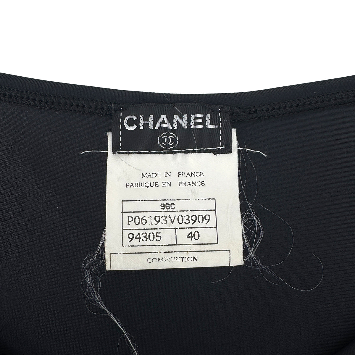 CHANEL VINTAGE COCOMARK SLEEVELESS DRESS BLACK NYLON 40 96C RTW 90295761