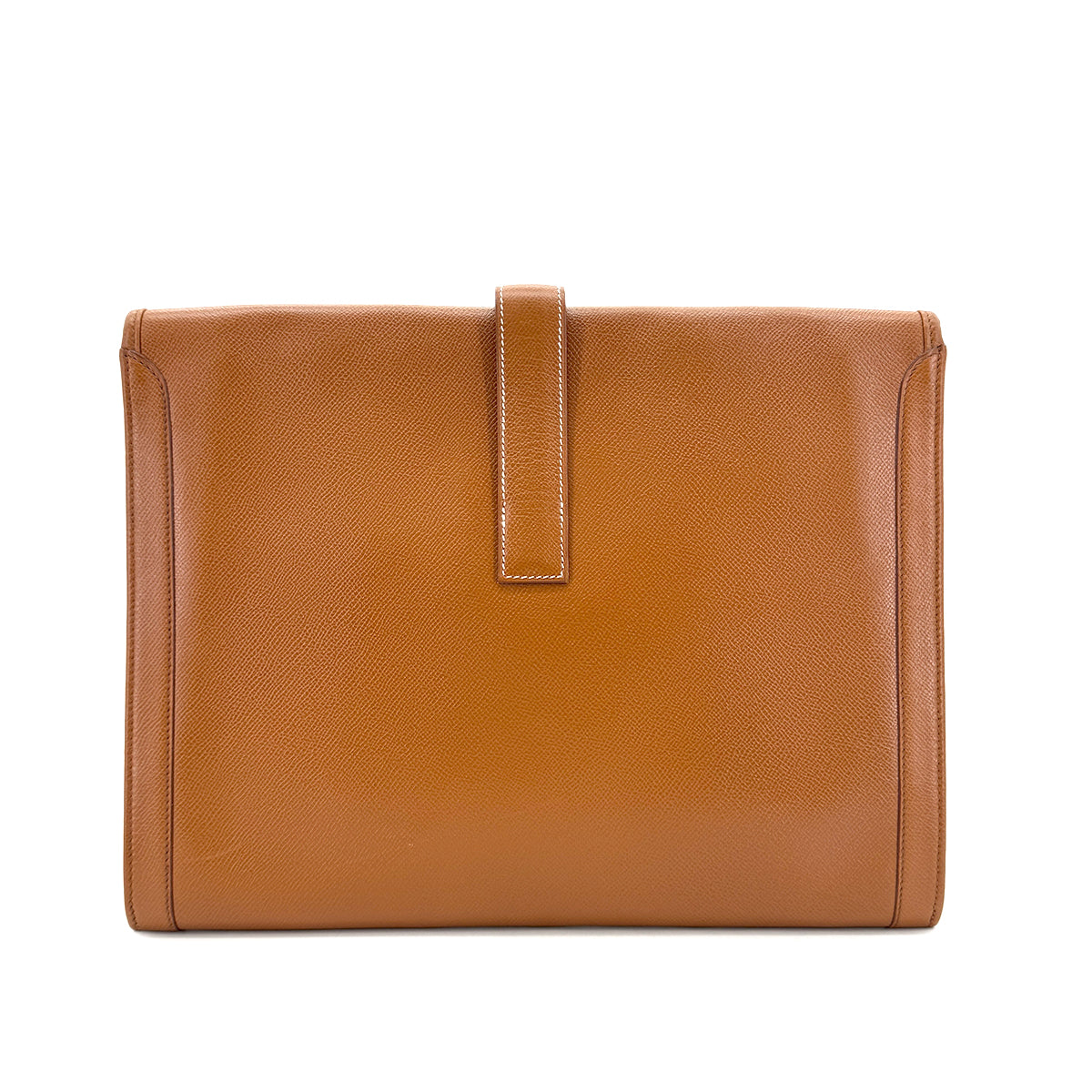 HERMES JIGE GM GOLD COUCHEVEL CLUTCH BAG V 90296454