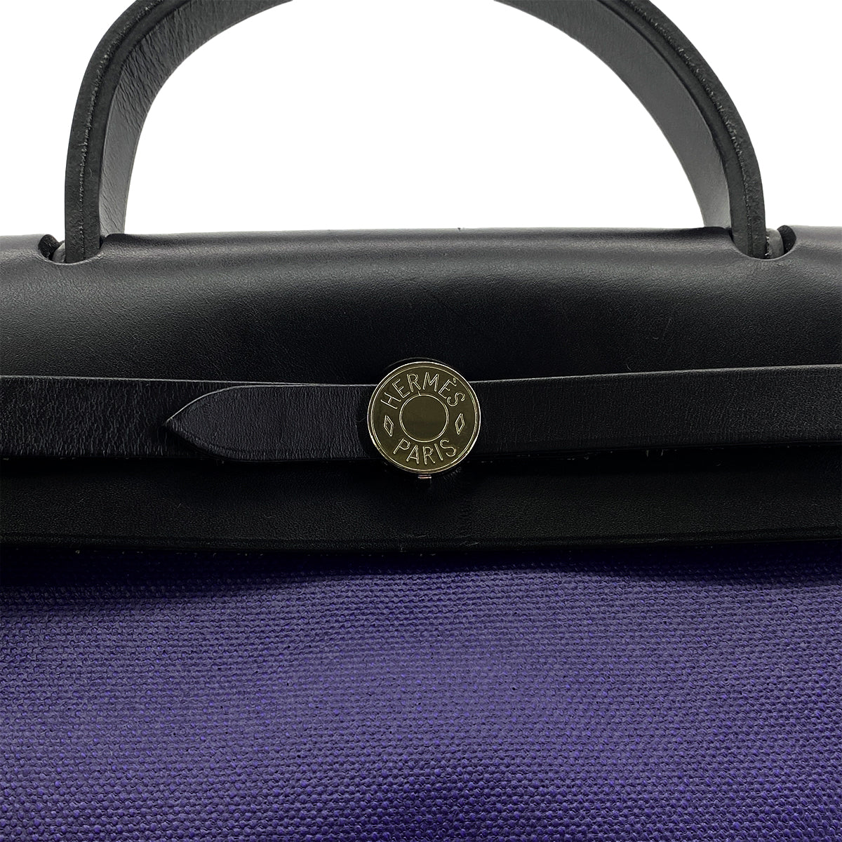 HERMES HER BAG ZIP PM 31 BLEU ENCRE BLACK TOILE H BERLINE VACHE HUNTER HAND SHOULDER BAG C 90296673 - PURPOSE